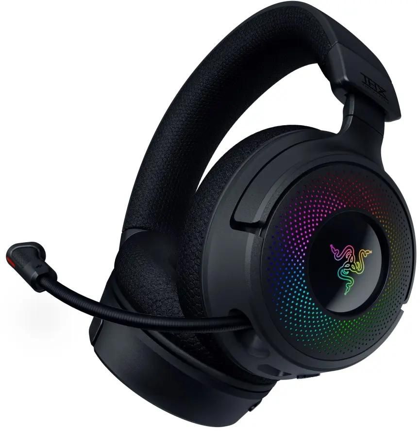 Гарнитура игровая Razer Kraken V4,  для компьютера и игровых консолей, накладные,  беспроводные/Bluetooth/USB, черный [rz04-05170100-r3m1]